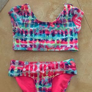 Girls size 10 Tie dye justice bathing suit